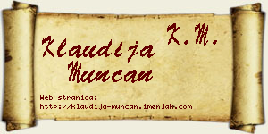 Klaudija Munćan vizit kartica